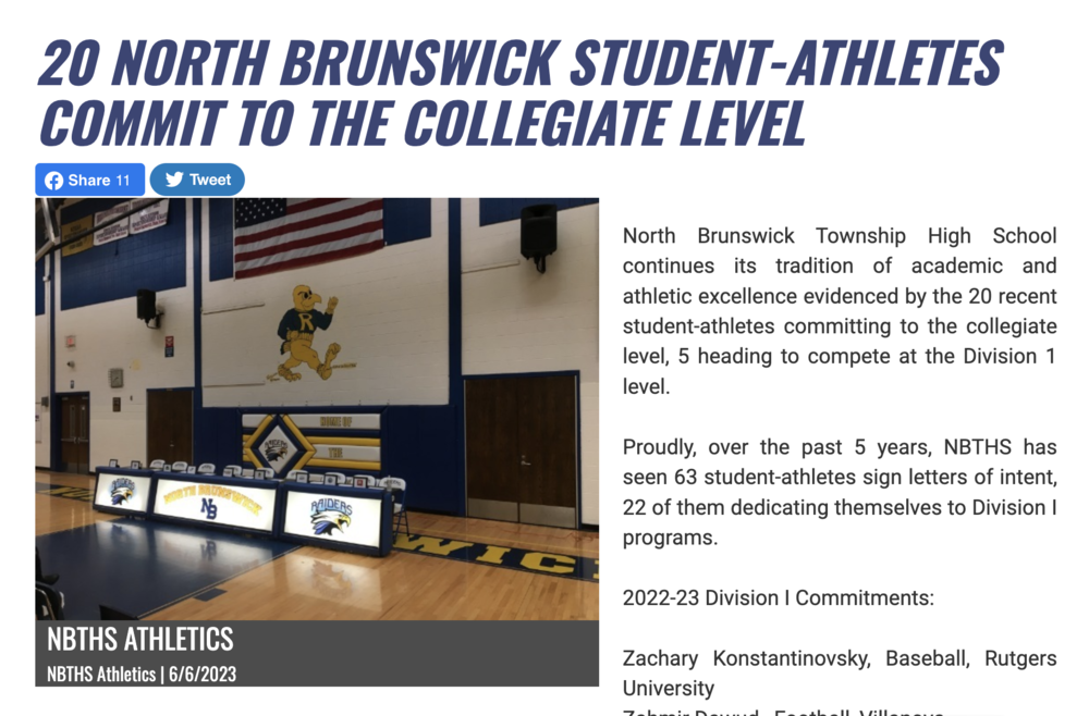 NBT Athletes Commit to Collegiate Level