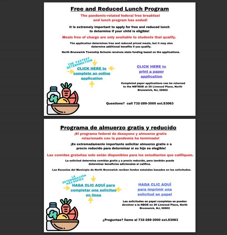 Free Reduced Lunch Program Info North Brunswick Township Schools Free Reduced Lunch Program Info North Brunswick Township Schools