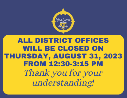 NBT District Offices close 8/31 12:30