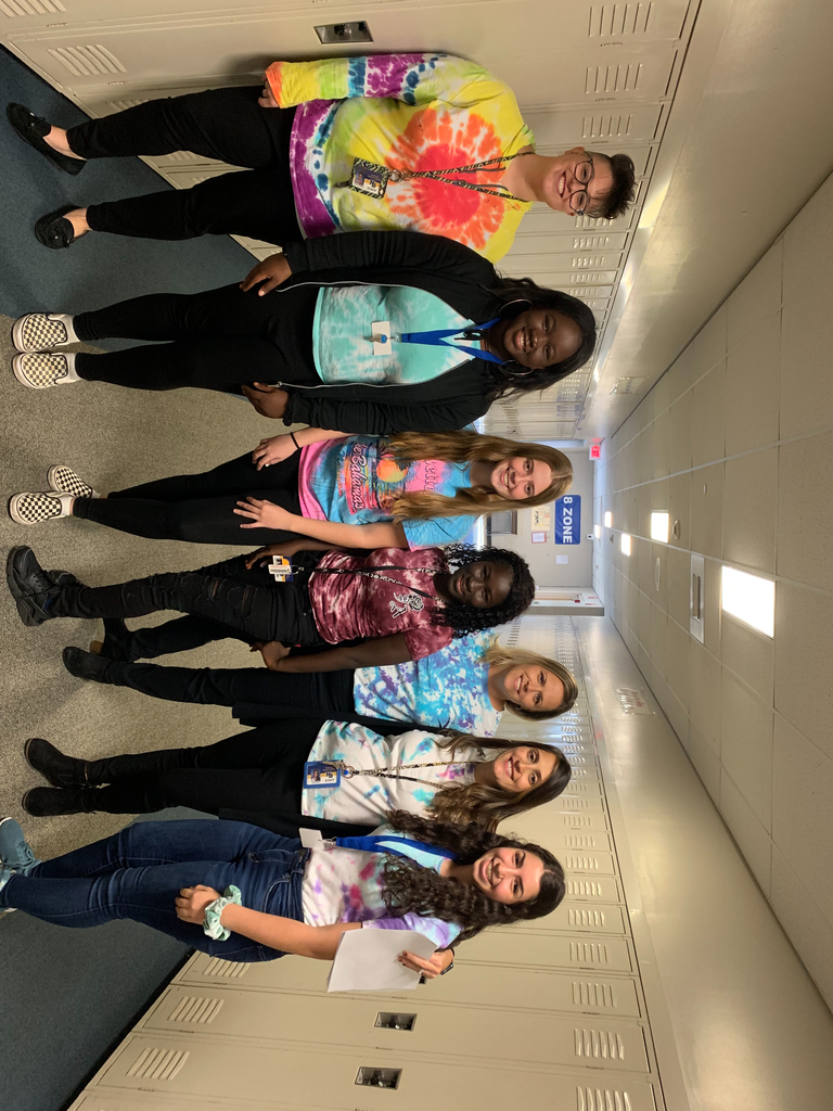 Students and staff wearing tie-dye!